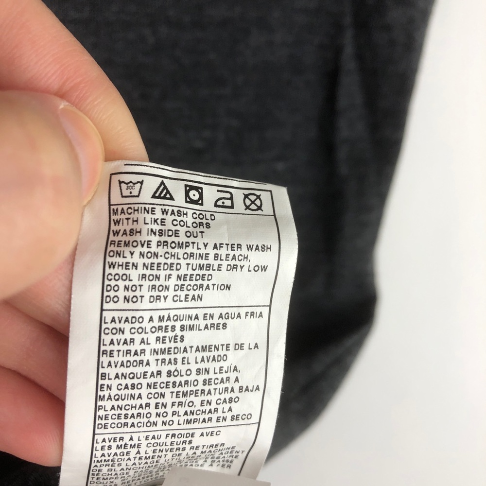 Adidas V-Neck Dark Gray Tee Shirt Cotton Blend - Picture 9 of 11